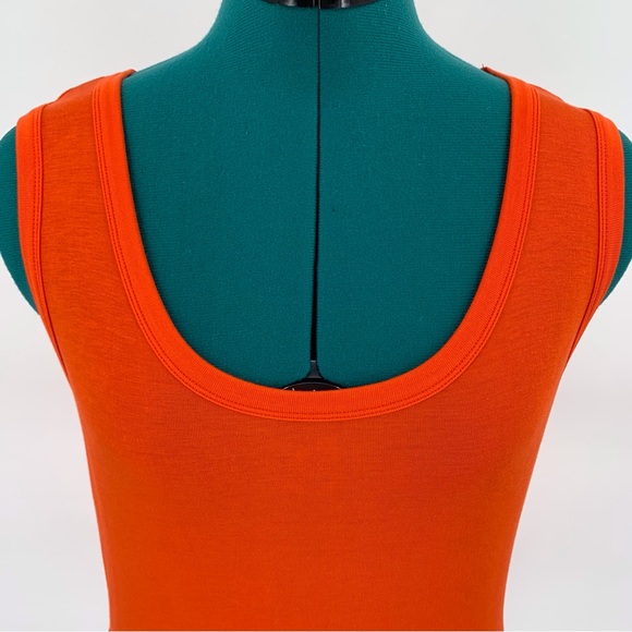 Cabi Hangout Tank # 5402, Orange Deep Scoop Neck Dropped Peplum Tank Top, Medium - Picture 2 of 15